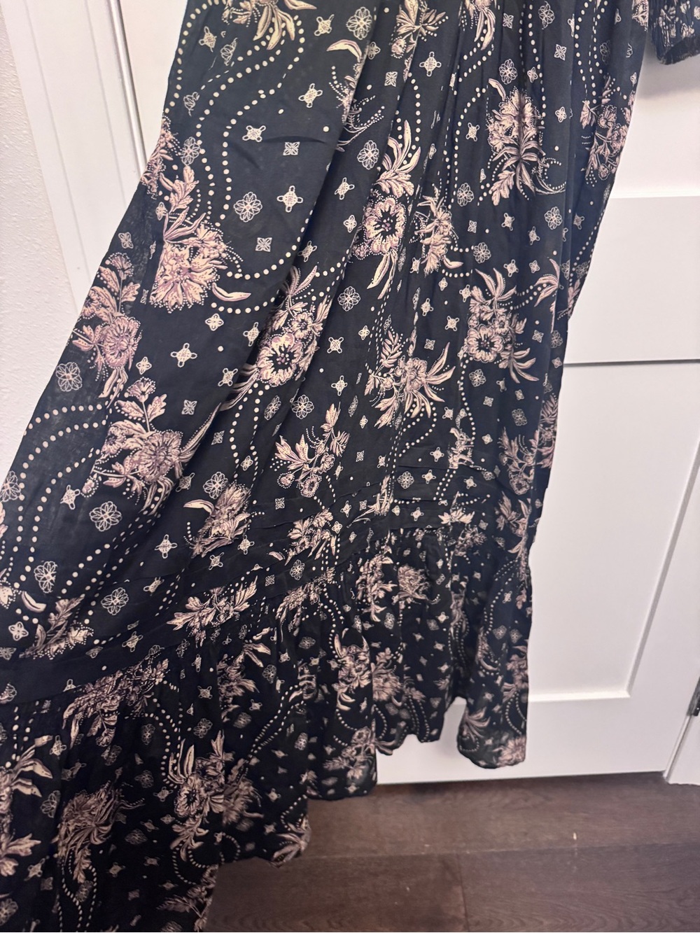 Free People Boho Golden Hour Maxi Dress Black Combo Small NWT - Picture 9 of 15